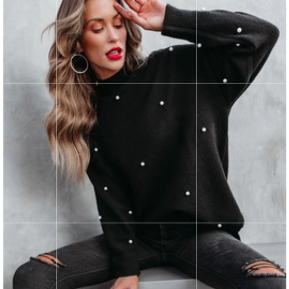 FORE Sweaters - Pearl Embellished Knit Pullover Sweater